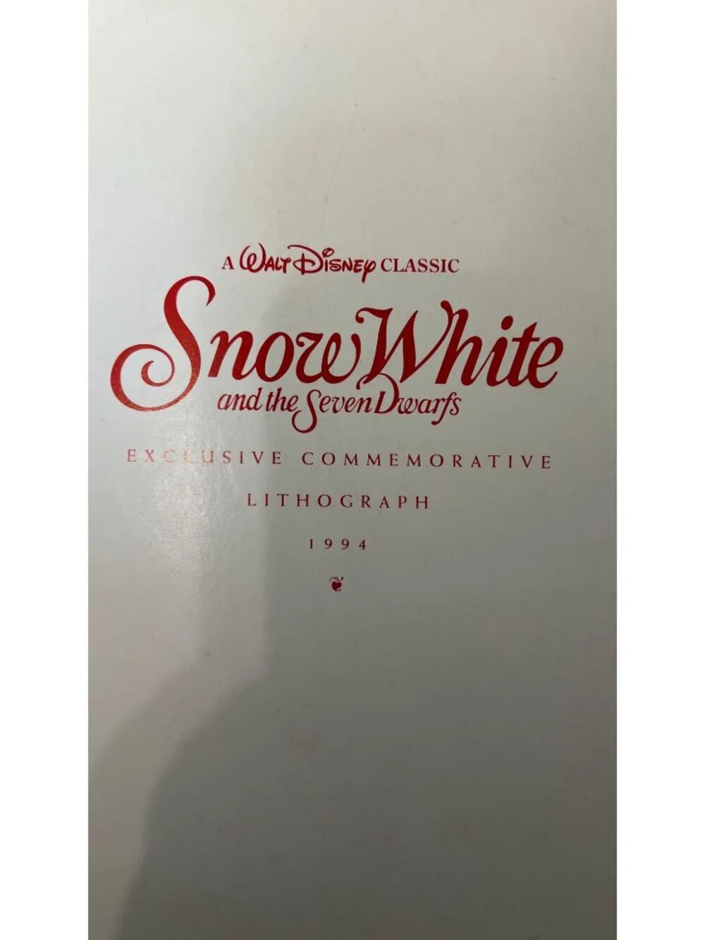 Disney Snow White 1994 Commemorative Lithograph Exclusive